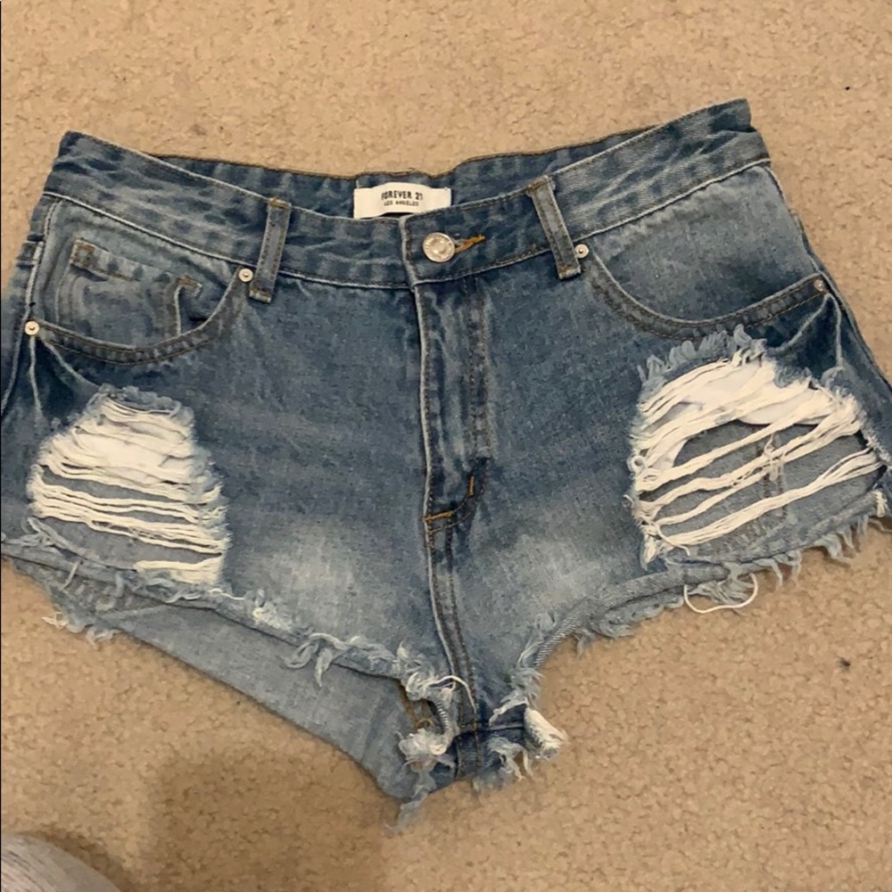 Forever 21 ripped jean shorts